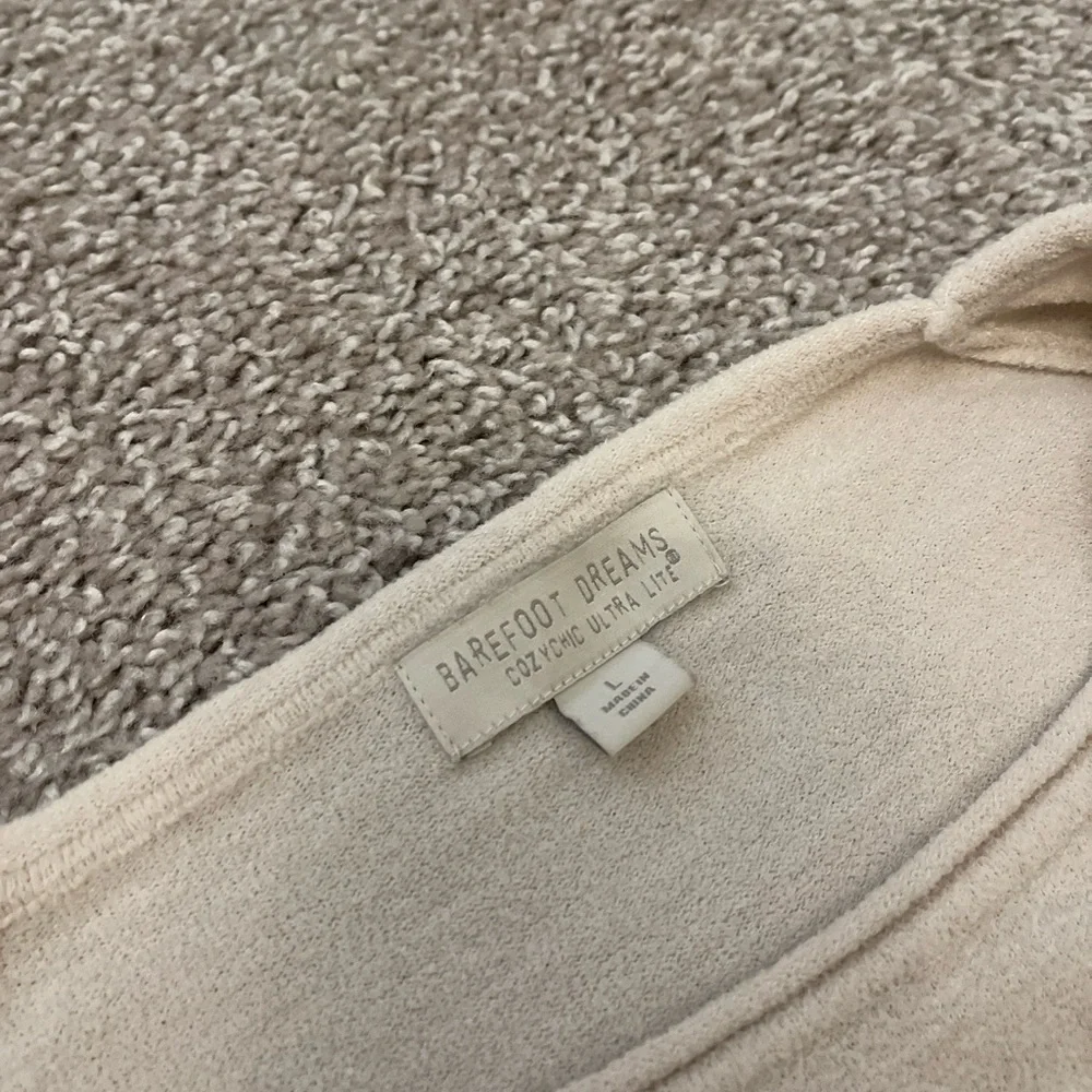 Barefoot Dreams CozyChic Ultra Lite Knit Cream Lounge Set Size L - Picture 6 of 6